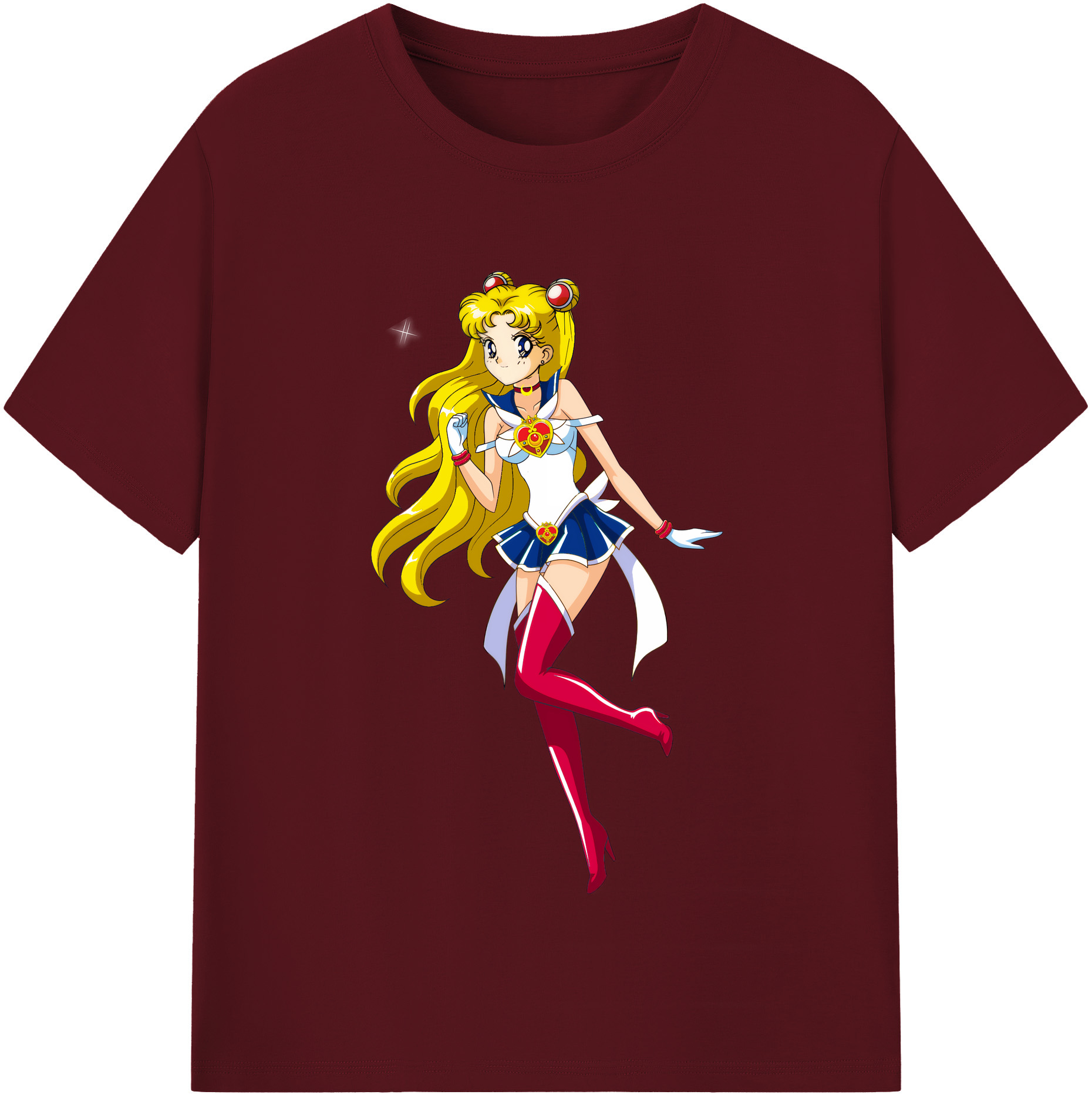 （画像用） 美少女戦士セーラームーン 月野 うさぎ つきの うさぎ Sailor Moon Tsukino Usagi 綿100％半袖Tシャツ（フロントプリント）